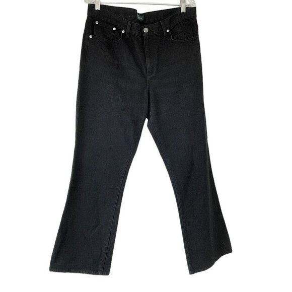 Ralph Lauren Classic Boot Cut Stretch Jeans High Rise Black   Size 14 - Picture 1 of 7